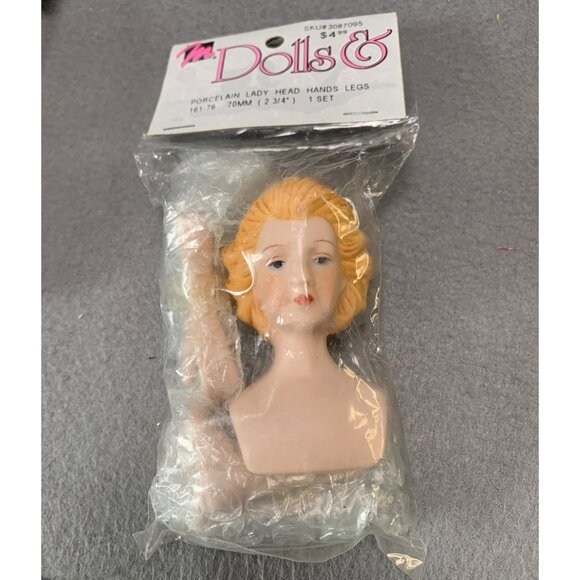 Porcelain Doll Head & Limbs Set 70MM Vintage 1993 Harold Mangelsen & Sons - Picture 1 of 3